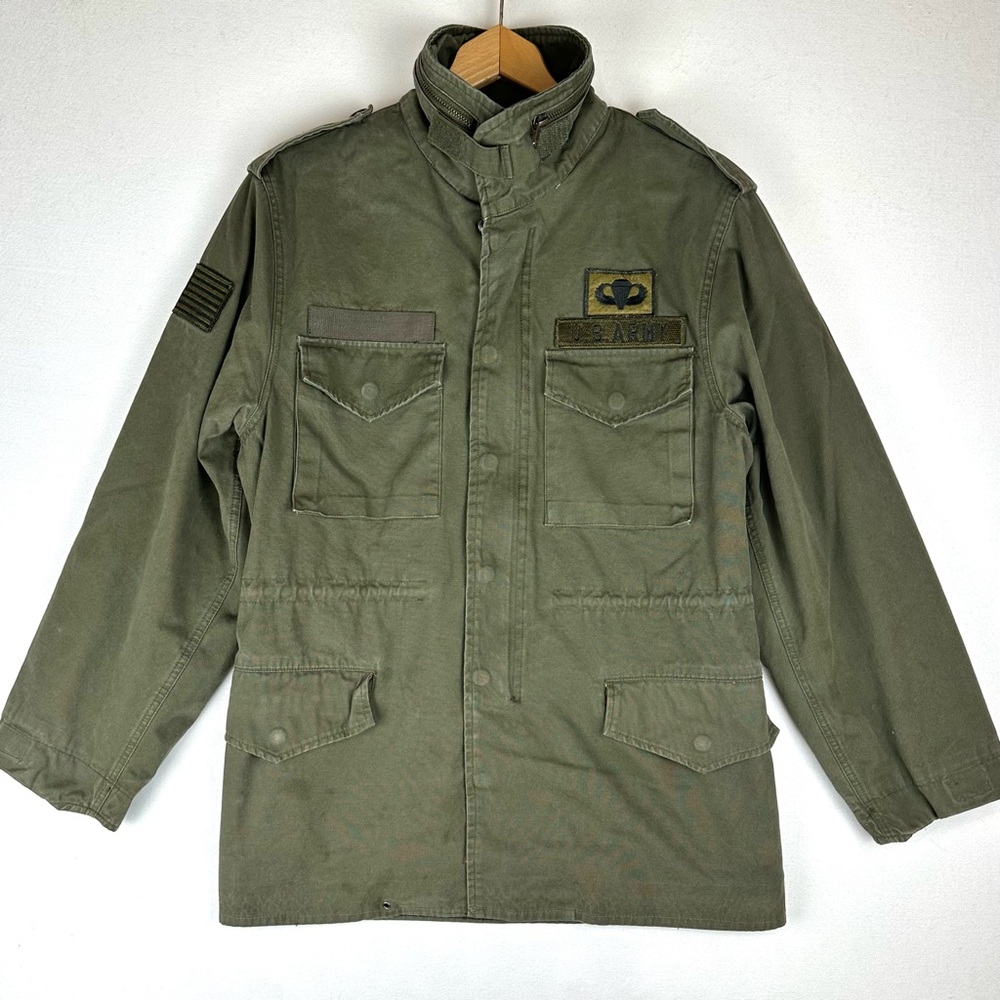 US Army Military Field‎ Jacket Flag & Parachutist Badges Utility
